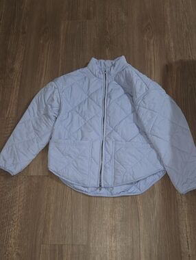 Light Purple/ Blue Quilted Zip-Front Jacket